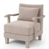 Accent Chairs-Kirkland's Home Sandy Beige Curved Arms Accent Chair Tan