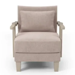 Accent Chairs-Kirkland's Home Sandy Beige Curved Arms Accent Chair Tan