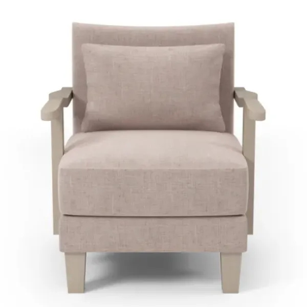 Accent Chairs-Kirkland's Home Sandy Beige Curved Arms Accent Chair Tan