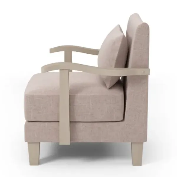 Accent Chairs-Kirkland's Home Sandy Beige Curved Arms Accent Chair Tan
