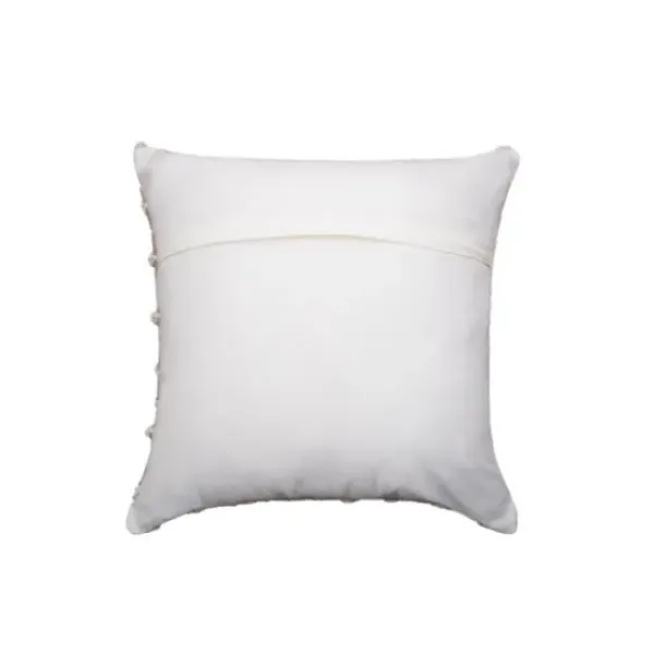 Pillows-Kirkland's Home Sandy Beige Hand Knotted Decorative Throw Pillow Tan/White