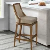 Bar Stools & Counter Height Stools-Kirkland's Home Sandy Beige Swivel Square Bar Stool Tan