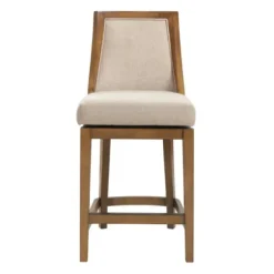 Bar Stools & Counter Height Stools-Kirkland's Home Sandy Beige Swivel Square Counter Stool Tan