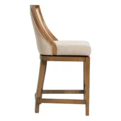Bar Stools & Counter Height Stools-Kirkland's Home Sandy Beige Swivel Square Counter Stool Tan