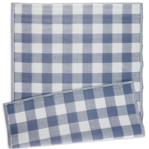 Outdoor Rugs-Kirkland's Home Sanford Gray Geometric Shapes Outdoor Rug, 5X8 Gray/White