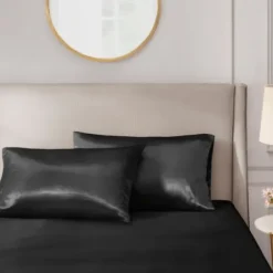 Bed Sheets-Kirkland's Home Satin King 2-Pc. Pillow Case Set Black