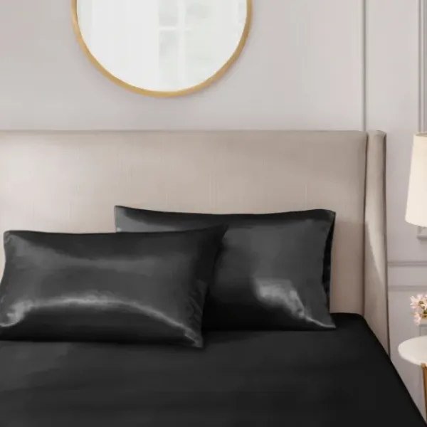 Bed Sheets-Kirkland's Home Satin King 2-Pc. Pillow Case Set Black