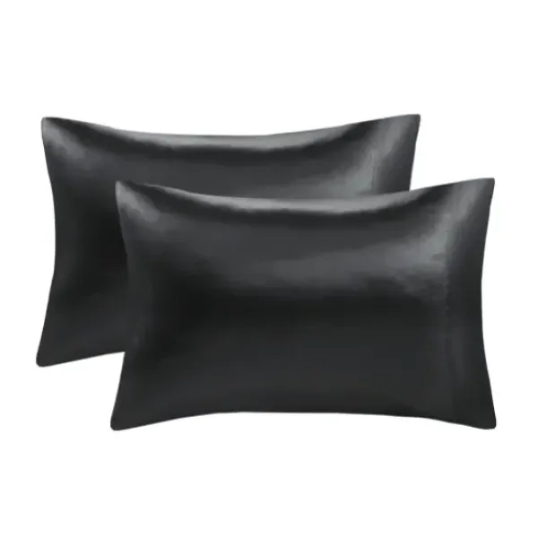 Bed Sheets-Kirkland's Home Satin King 2-Pc. Pillow Case Set Black