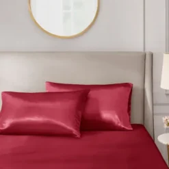 Bed Sheets-Kirkland's Home Satin King 2-Pc. Pillow Case Set Red