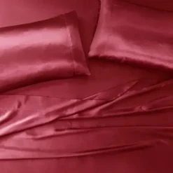 Bed Sheets-Kirkland's Home Satin King 2-Pc. Pillow Case Set Red