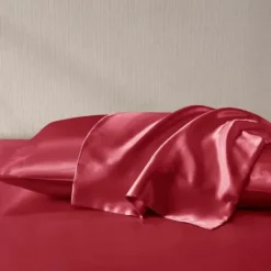 Bed Sheets-Kirkland's Home Satin King 2-Pc. Pillow Case Set Red