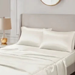 Bed Sheets-Kirkland's Home Satin King 2-Pc. Pillow Case Set Ivory