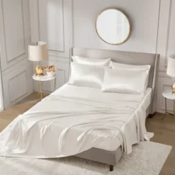 Bed Sheets-Kirkland's Home Satin 6-Pc. Full Sheet Set Ivory