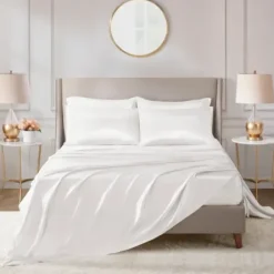 Bed Sheets-Kirkland's Home Satin 6-Pc. King Sheet Set White