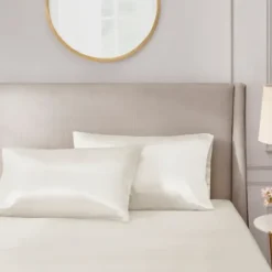 Bed Sheets-Kirkland's Home Satin Standard 2-Pc. Pillow Case Set Ivory