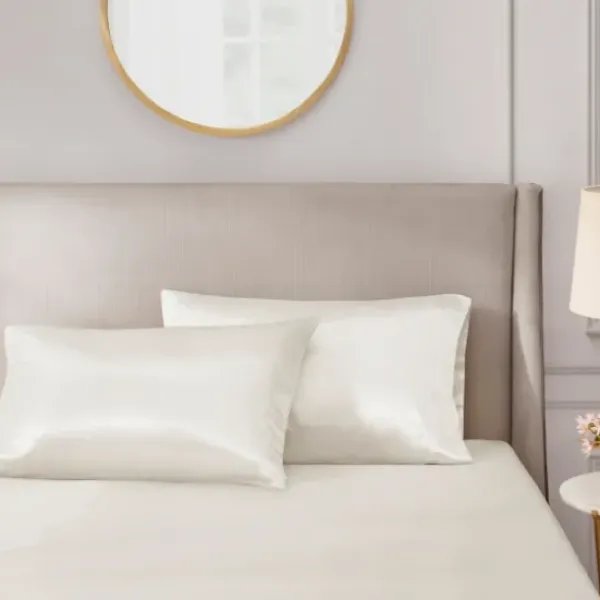 Bed Sheets-Kirkland's Home Satin Standard 2-Pc. Pillow Case Set Ivory