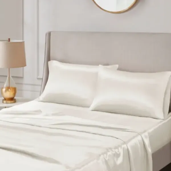 Bed Sheets-Kirkland's Home Satin Standard 2-Pc. Pillow Case Set Ivory