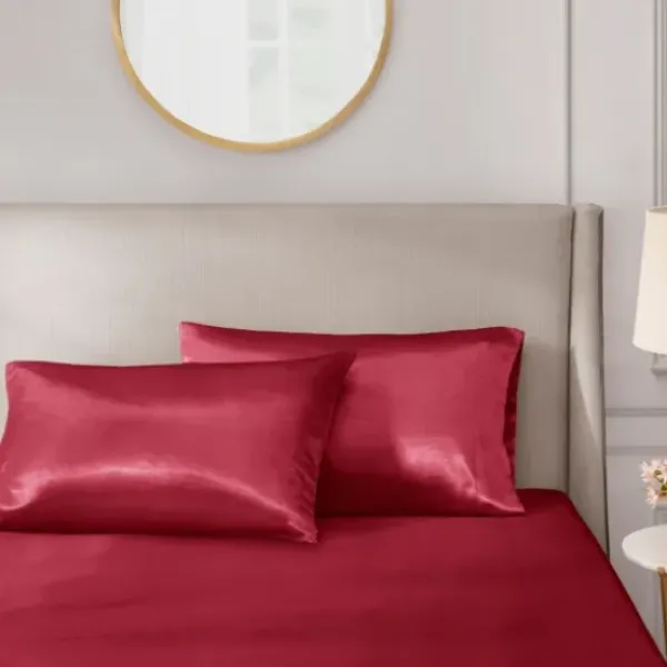 Bed Sheets-Kirkland's Home Satin Standard 2-Pc. Pillow Case Set Red