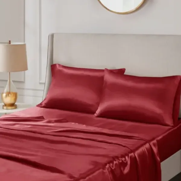 Bed Sheets-Kirkland's Home Satin Standard 2-Pc. Pillow Case Set Red