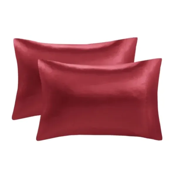 Bed Sheets-Kirkland's Home Satin Standard 2-Pc. Pillow Case Set Red