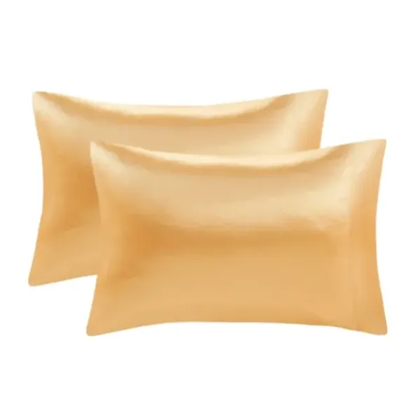 Bed Sheets-Kirkland's Home Satin Standard 2-Pc. Pillow Case Set Gold
