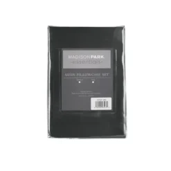 Bed Sheets-Kirkland's Home Satin Standard 2-Pc. Pillow Case Set Black
