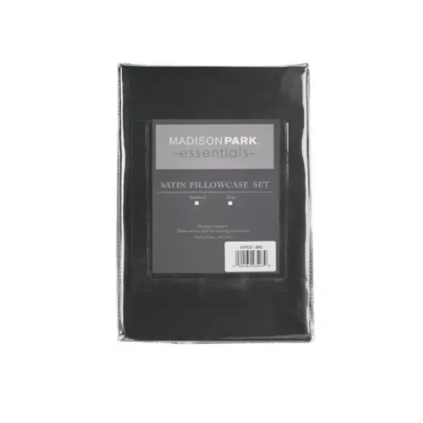 Bed Sheets-Kirkland's Home Satin Standard 2-Pc. Pillow Case Set Black