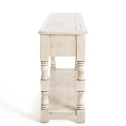 Console Tables-Kirkland's Home Savannah Cream Distressed Console Table Ivory
