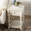 Accent & End Tables-Kirkland's Home Savannah Cream Distressed Side Table Ivory