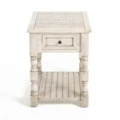 Accent & End Tables-Kirkland's Home Savannah Cream Distressed Side Table Ivory