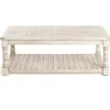 Coffee Tables-Kirkland's Home Savannah Cream Distressed Coffee Table Ivory