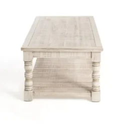 Coffee Tables-Kirkland's Home Savannah Cream Distressed Coffee Table Ivory