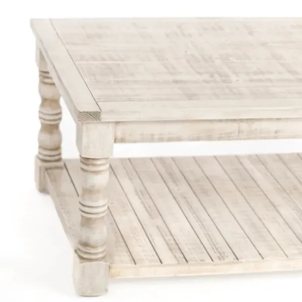 Coffee Tables-Kirkland's Home Savannah Cream Distressed Coffee Table Ivory