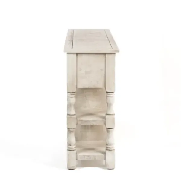Entryway Furniture-Kirkland's Home Savannah Cream Distressed Cabinet Ivory