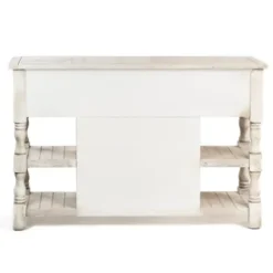 Entryway Furniture-Kirkland's Home Savannah Cream Distressed Cabinet Ivory