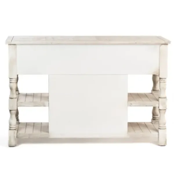 Entryway Furniture-Kirkland's Home Savannah Cream Distressed Cabinet Ivory