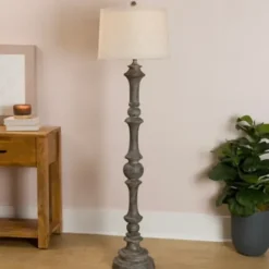 Floor Lamps-Kirkland's Home Savannah Floor Lamp Gray