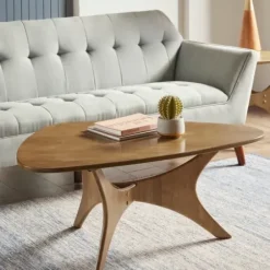 Coffee Tables-Kirkland's Home Savannah Wooden Triangle Coffee Table Brown
