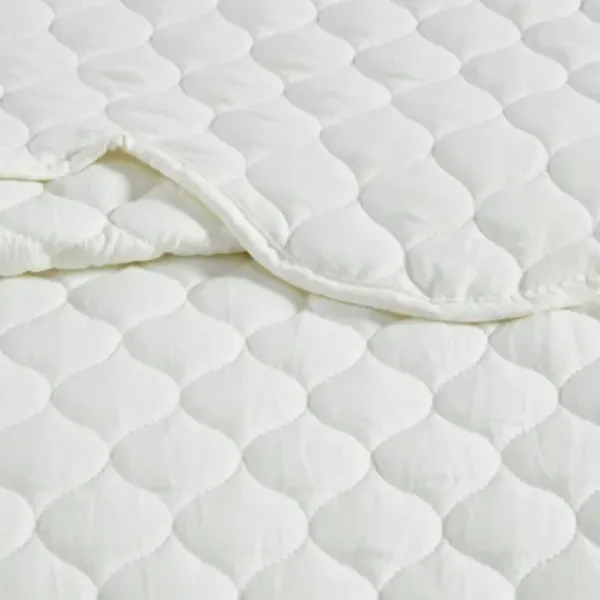 Quilts-Kirkland's Home Scalloped Crinkle 3-Pc. Cali King Quilt Set Ivory