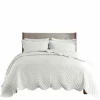 Quilts-Kirkland's Home Scalloped Crinkle 3-Pc. Full/Queen Quilt Set Ivory