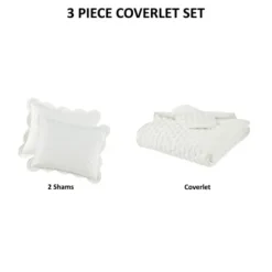 Quilts-Kirkland's Home Scalloped Crinkle 3-Pc. Full/Queen Quilt Set Ivory