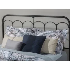 Beds & Headboards-Kirkland's Home Scalloped Metal Josie King Headboard Black