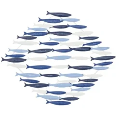 Wall Plaques-Kirkland's Home Schooling Fish Metal Wall Plaque Blue