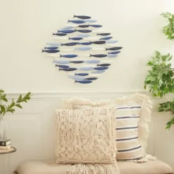 Wall Plaques-Kirkland's Home Schooling Fish Metal Wall Plaque Blue