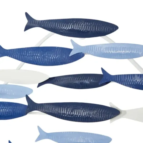 Wall Plaques-Kirkland's Home Schooling Fish Metal Wall Plaque Blue