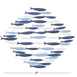 Wall Plaques-Kirkland's Home Schooling Fish Metal Wall Plaque Blue