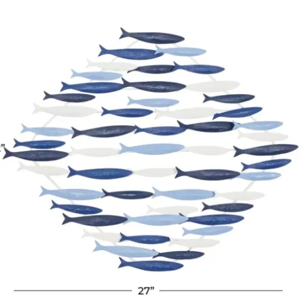 Wall Plaques-Kirkland's Home Schooling Fish Metal Wall Plaque Blue