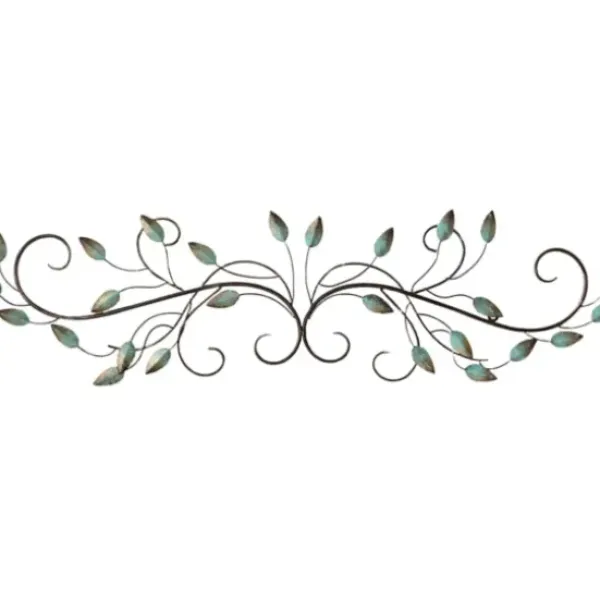 Wall Plaques-Kirkland's Home Scrolled Patina Leaf Wall Plaque Brown/Green