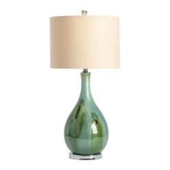 Table Lamps-Kirkland's Home Sea Green Ceramic Table Lamp Tan