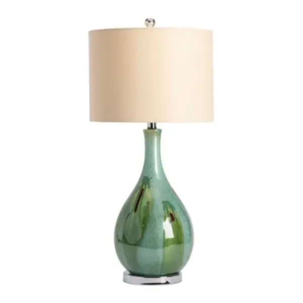 Table Lamps-Kirkland's Home Sea Green Ceramic Table Lamp Tan